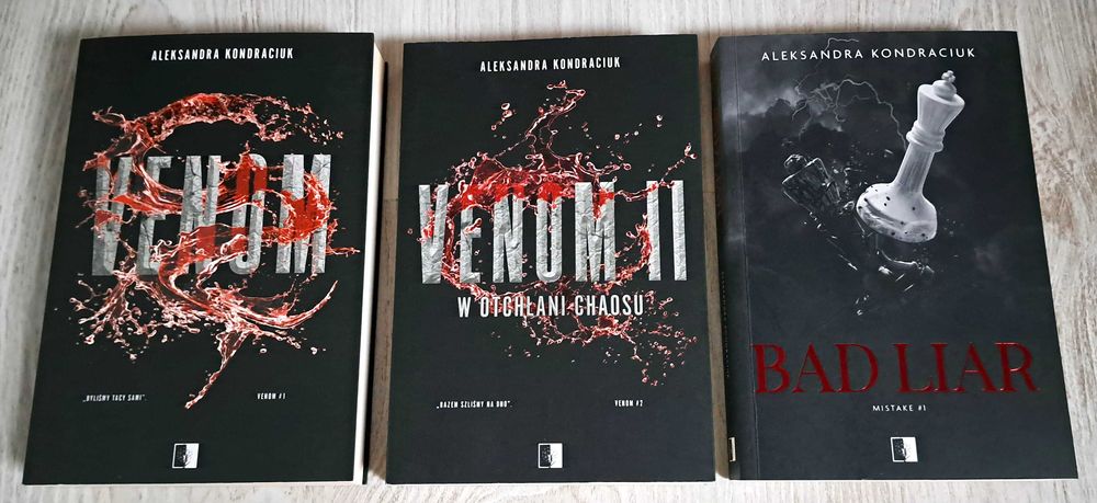 3x Aleksandra Kondraciuk Venom + Venom II W otchłani chaosu + Bad Liar