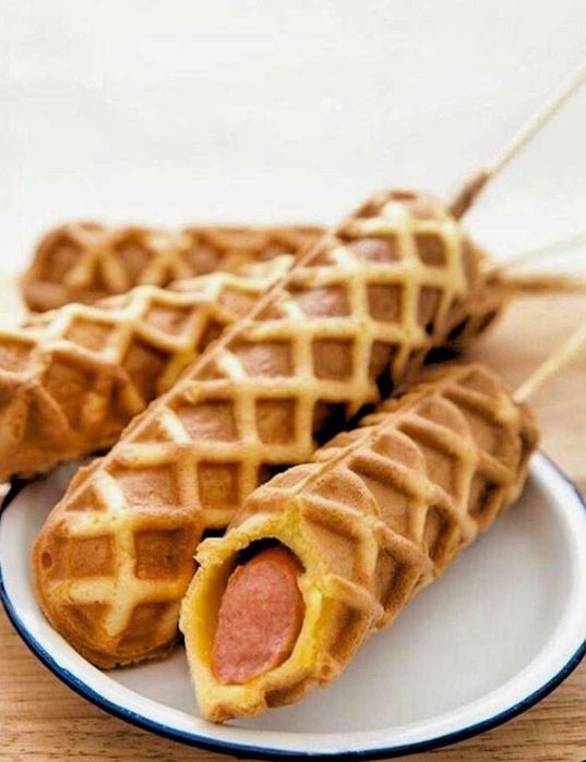 Hotdogi na patyku hotdog waffle maker gofrownica deser gastronomia PRO