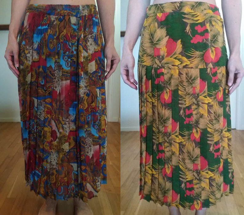 Saias de Roda, Plissadas e Rectas Retro Vintage 80's