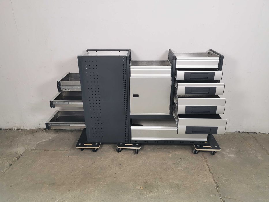 Regały szafki półki do busa zabudowa serwisowa warsztatowa ZESTAW BOTT