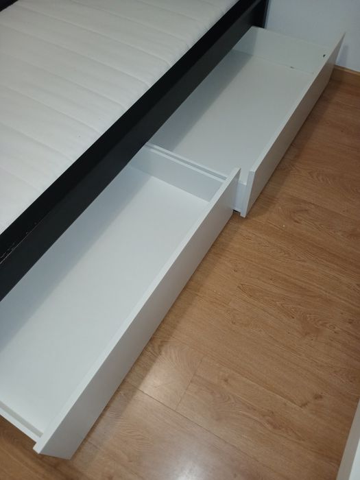 Caixa arrumação p/estr cama, branco, 200 cm