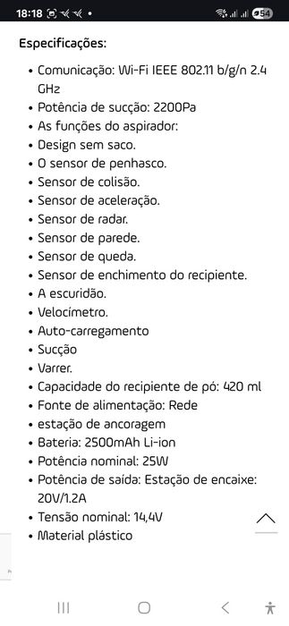 Aspirador Robot Xiaomi Mi Robot Vacuum-Mop Essential MJSTG1 - Branco