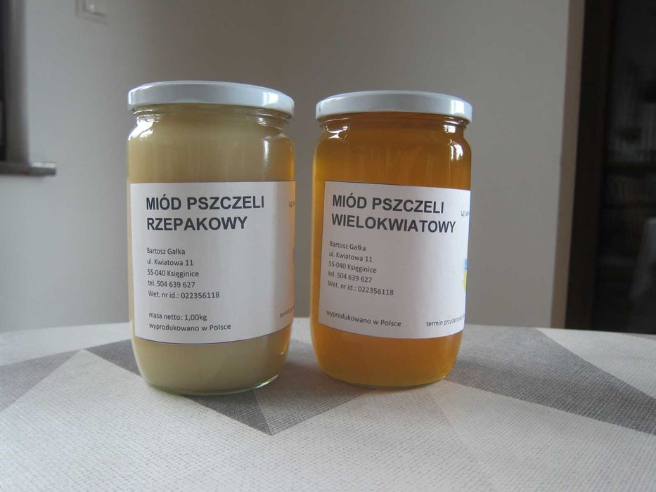 Miód rzepakowy, wielokwiatowy z przydomowej pasieki