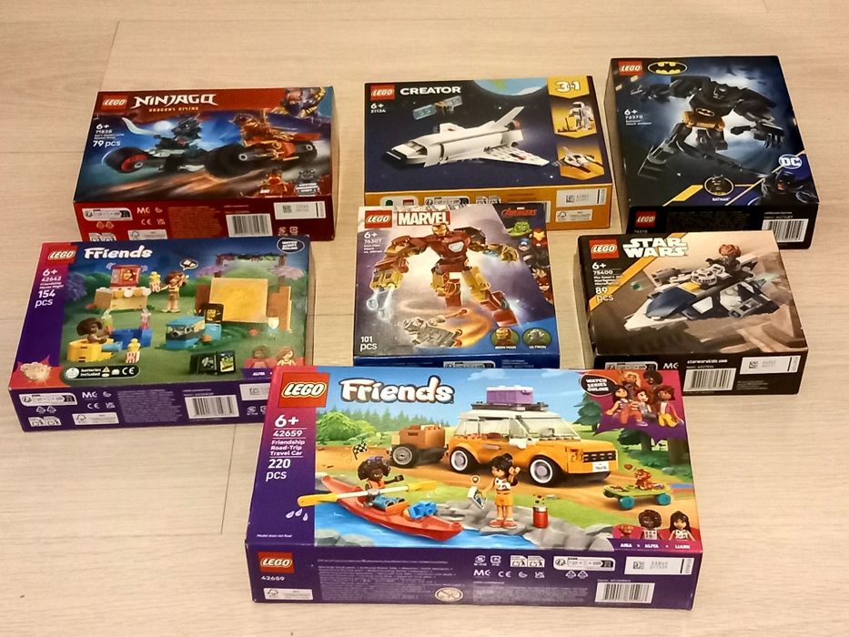 Nowe LEGO Star Wars Batman Ninjago Marvel Avengers Creator Friends