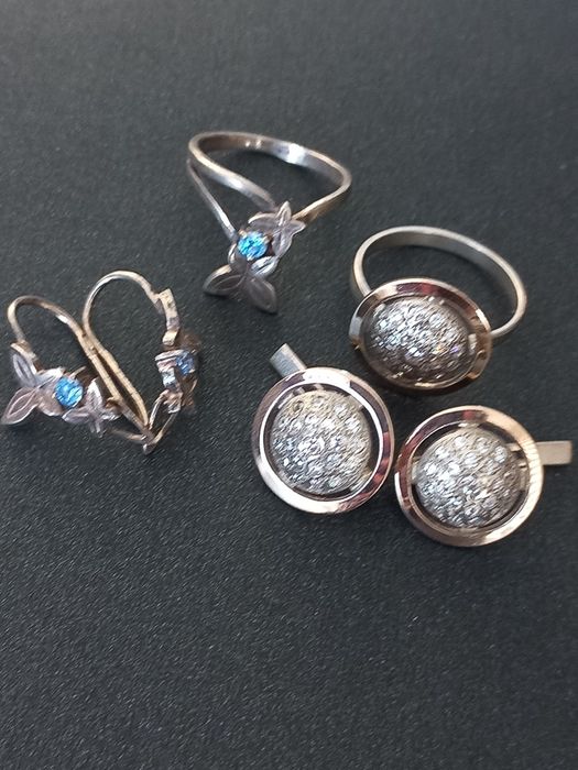 Серьги и кольцо серебро 925проба