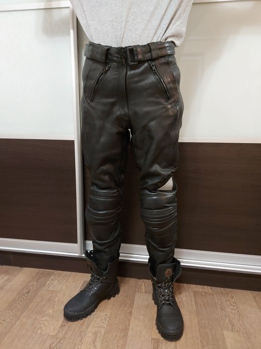 Штаны мото женские кожа