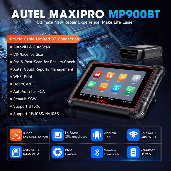 Máq. Diagnostico Auto Autel Maxipro MP900BT