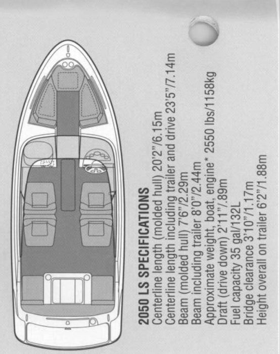 Bayliner 2050 LS para 8 pessoas com motor mercruiser 4.3L