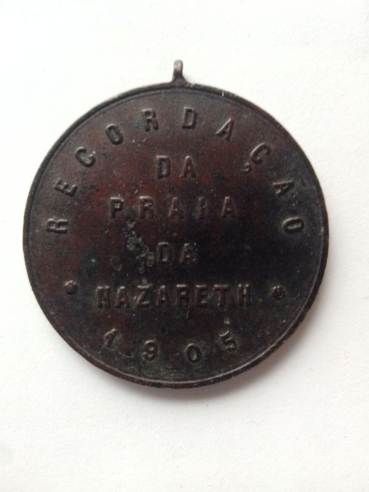 Medalha Cobre 1905 Rara "Recordação da Praia da Nazareth"