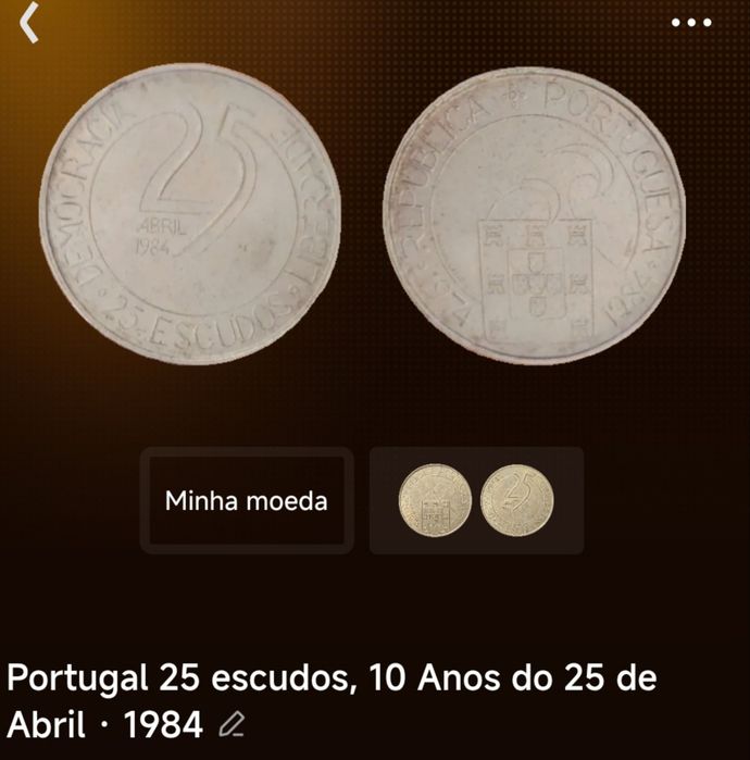 4 Moedas antigas de Portugal
