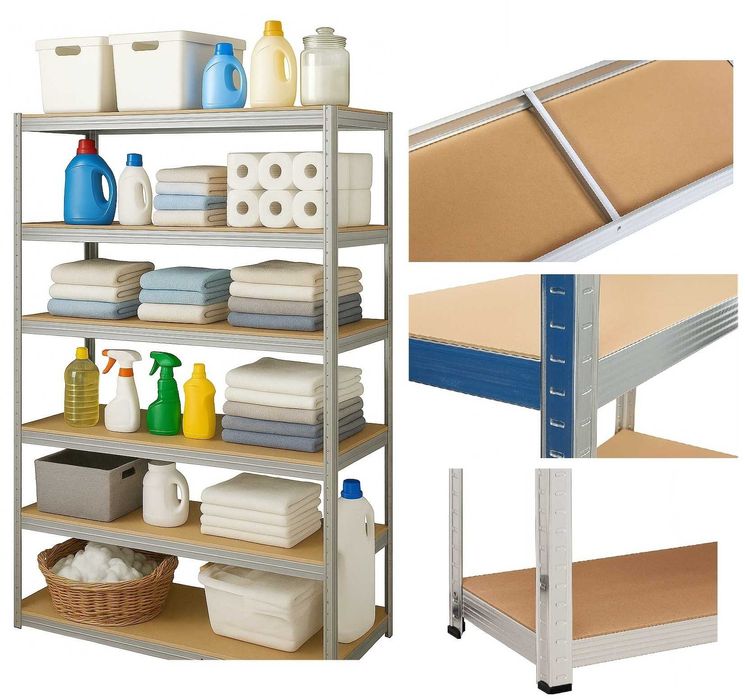 Regał Magazynowy Metal 6półek Spiżarnia Garaż Piwnica222x110x50 1050kg