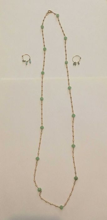 Fio e brincos em aço com banho de ouro