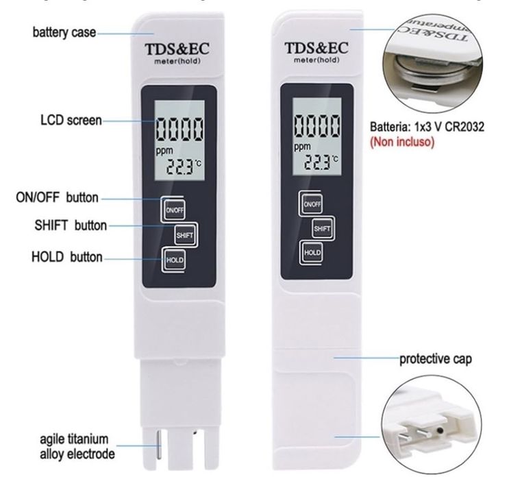 Biały cyfrowy miernik jakości wody