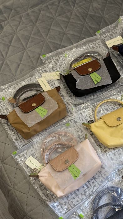 Сумка Longchamp mini le pliege + ремінь  і брелок тренд 2026 року