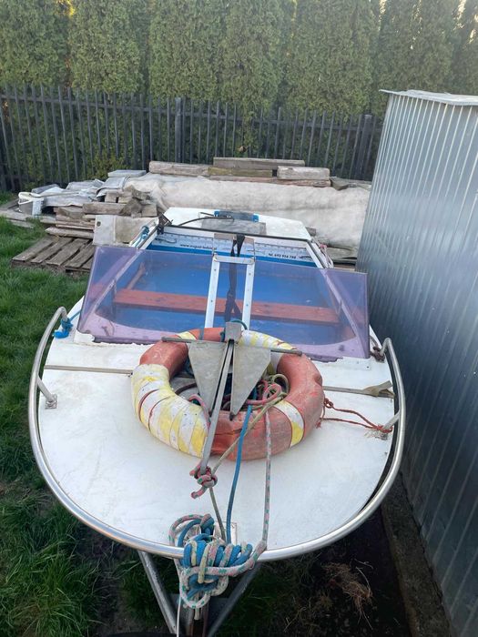 Łódź wędkarska płaskodenna +przyczepa podłodziowa+silnik JOHNSON  15km