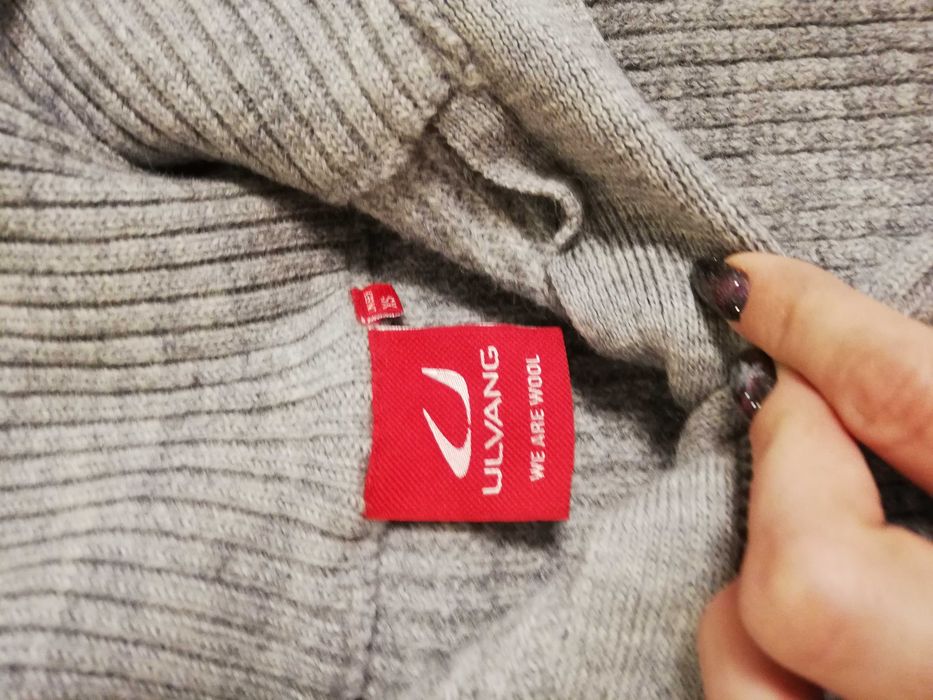 sweter wełniany Ulvang 100% wełna xs s 34 36 szary