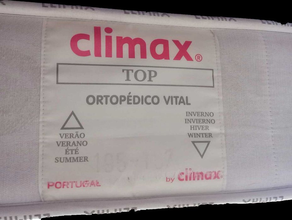 Cama Ferro c/ colchão Climax Ortopédico pés com rodas