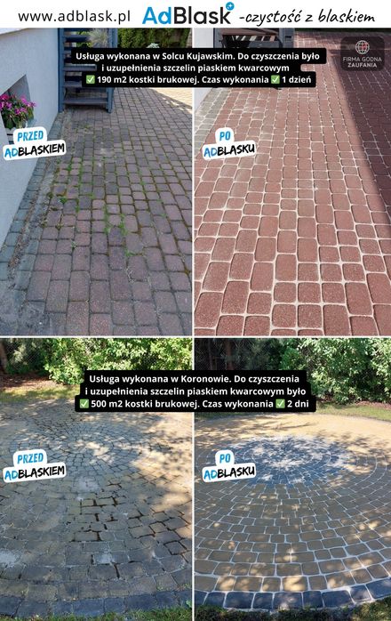 Mycie / Czyszczenie Kostki brukowej / Elewacji / Dachu
