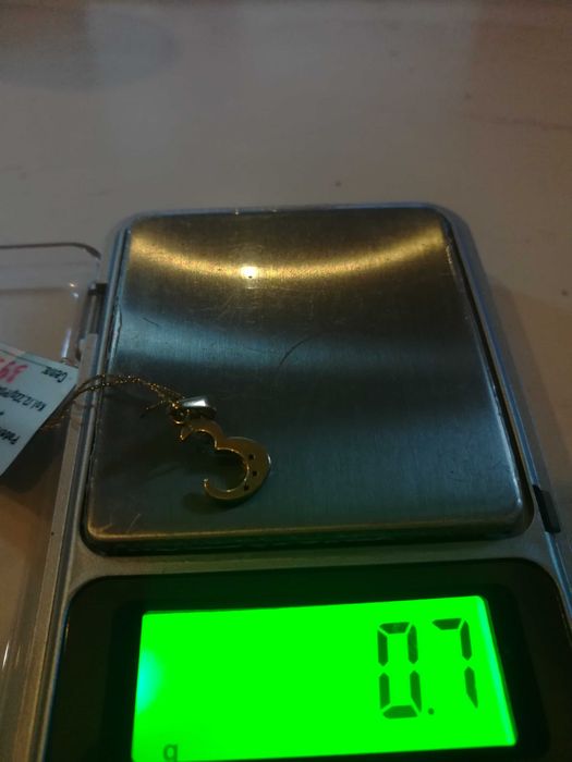 ZŁOTA ZAWIESZKA literka "E" 0,7g/585 + nie złom +