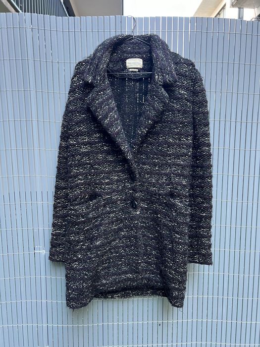 Isabel Marant toile Paski Swetrowy Vintage Zakiet Ptaszcz Wetna Alpaka