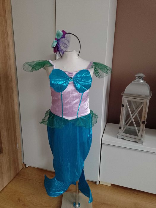Strój karnawałowy ARIELKA SYRENKA kostium przebranie 146/152 (5)