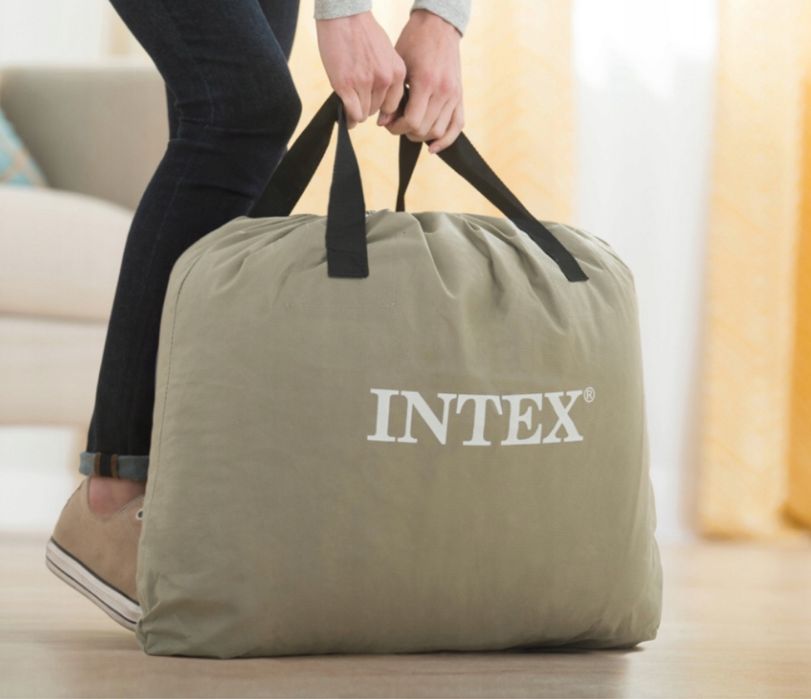 Materac Dmuchany Turystyczny z Pompką INTEX 203x152x46 Duży Prezent