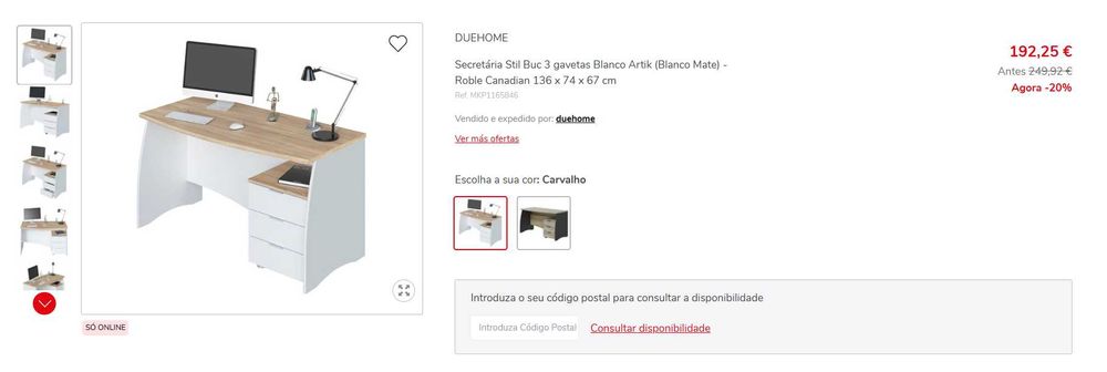 Secretária com gavetas