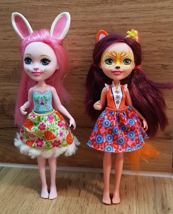 Enchantimals 2x Lalka Felicty Fox Lisek Lis+Brea Bunny Króliczek