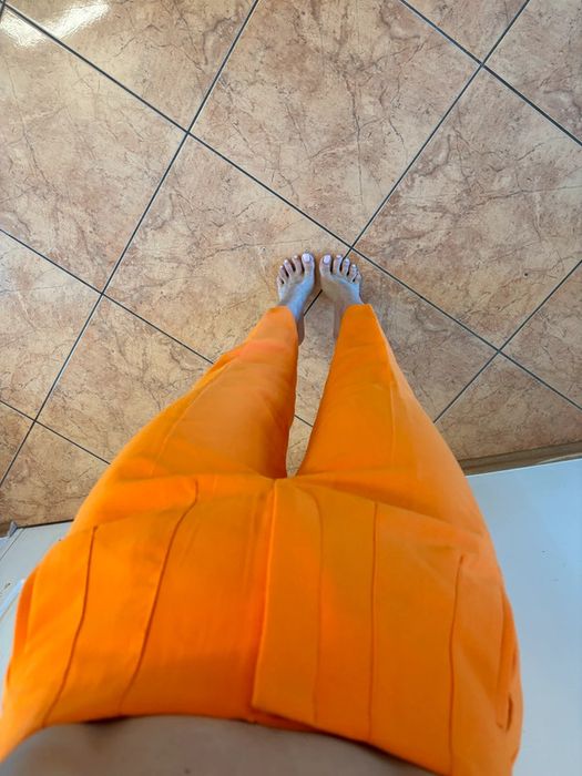 Orange wysoki stan na kant chonos chinosy garniturowe wloskie