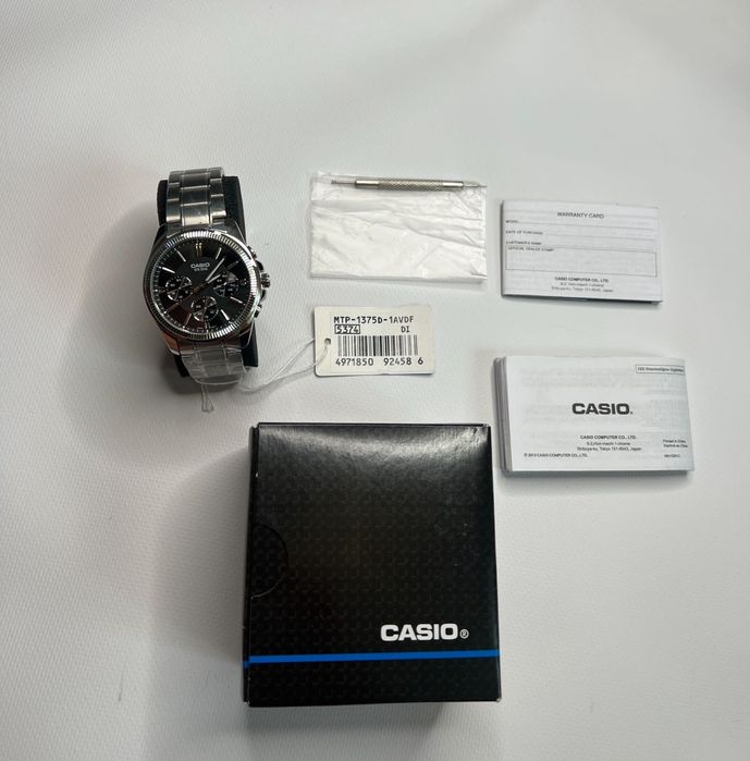 Casio MTP-1375D-1A — стильний чоловічий годинник, оригінал