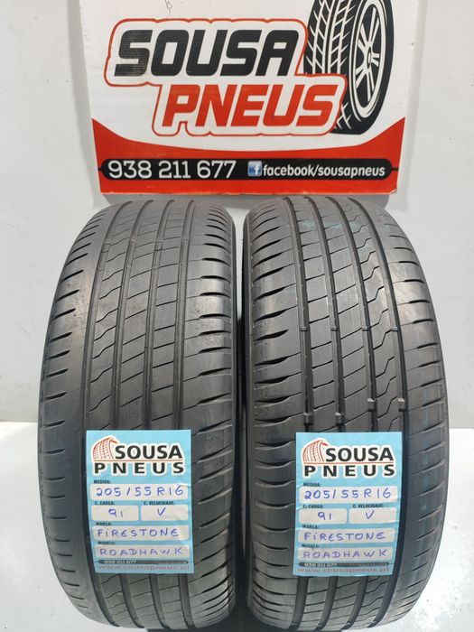 2 pneus semi novos 205-55R16 Firestone - Oferta dos Portes