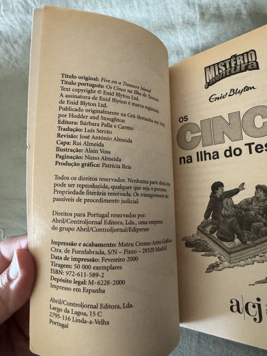 Livro Colecção Os Cinco…na Ilha do Tesouro