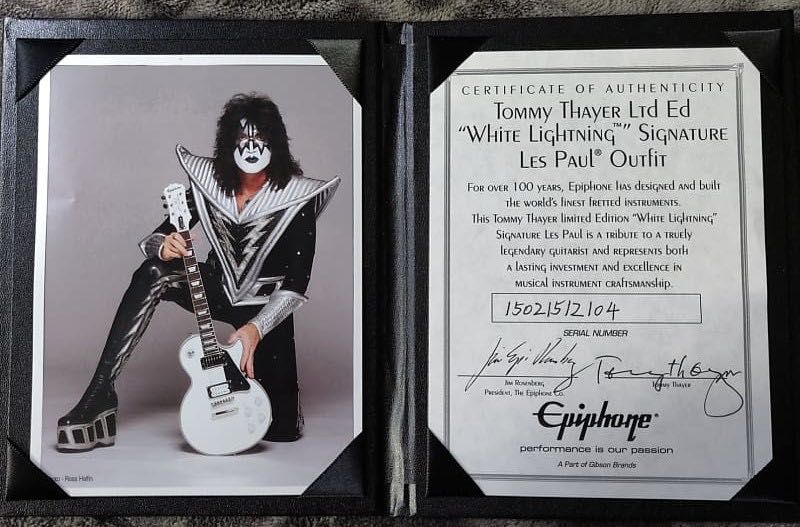 Guitarra Epiphone Les Paul Tommy Thayer White Lightning