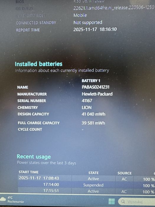 Laptop HP 255-G7 15" AMD Ryzen3 2,6 Ghz 8GB DVD-R Win11 stan idealny