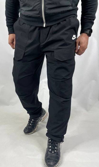 Мужские зимние спортивные штаны Nike плащевка на флисе