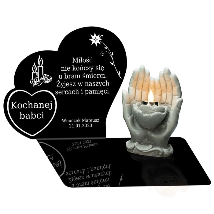 Nagrobna podstawka pod znicz personalizowana znicz dla Babci Dziadka