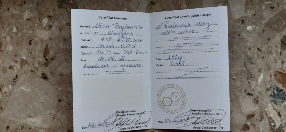 Pierścionek zaręczynowy z brylantami YES