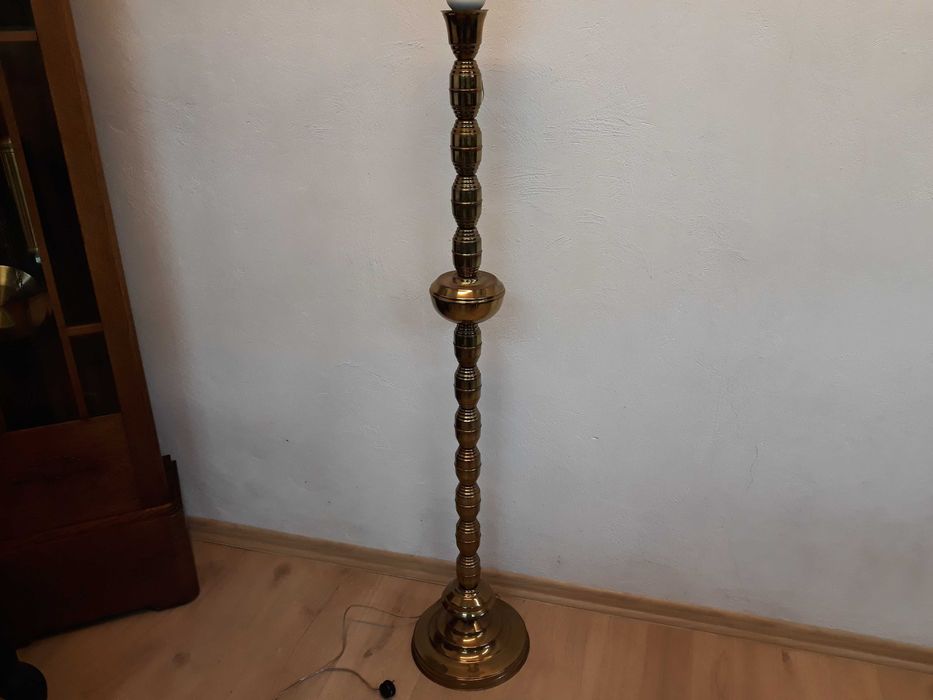 Lampa podłogowa a'la świecznik złota bez abażuru 135 cm