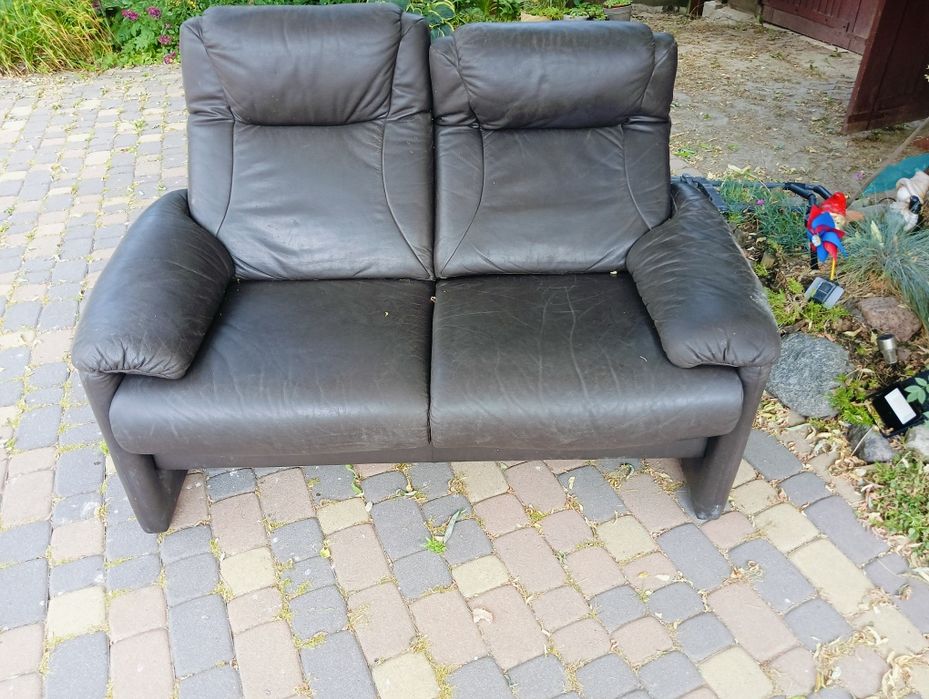 Fotel dwuosobowy ze skóry