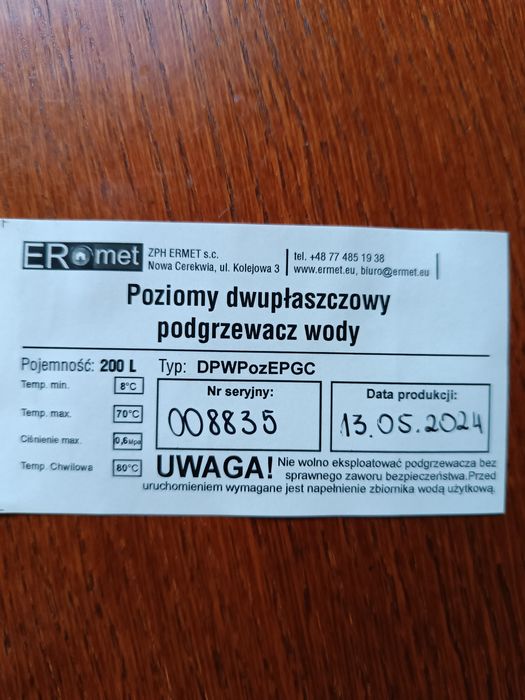 Bojler 200l nowy