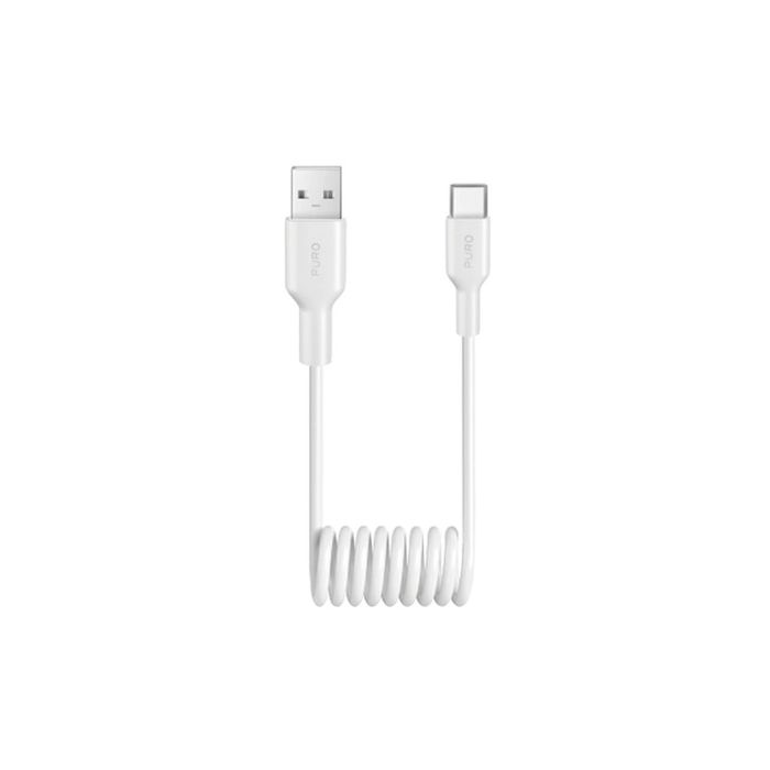 Kabel spiralny Puro 10W USB-A - USB-C 1m - biały