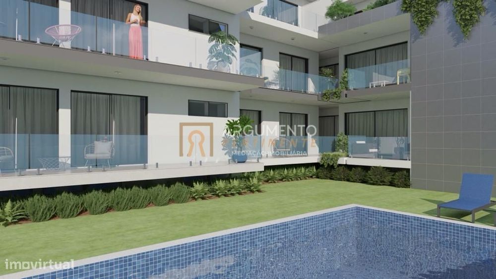 T2 na Praia da Apúlia com piscina