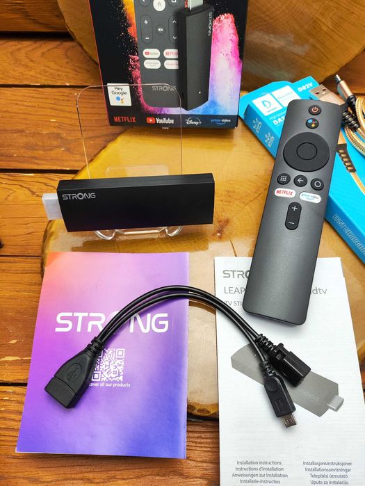 Strong Leap-UNA TV Stick Android TV Chromecast Miracast TV Netflic Youtube box Nowy