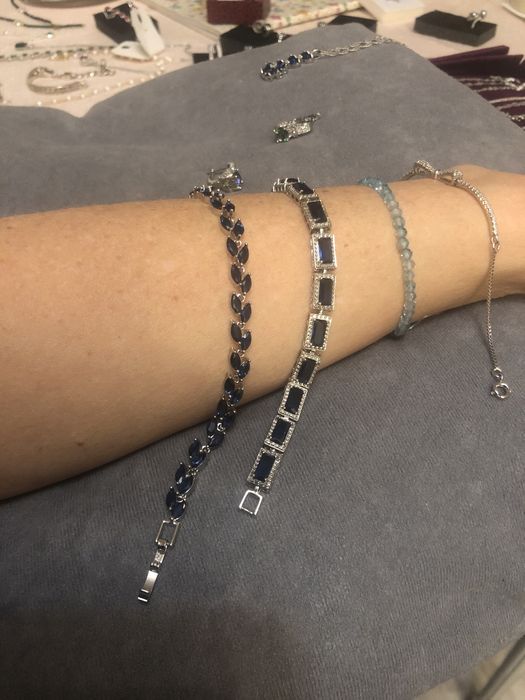 Super bransoletka srebro z szafirami