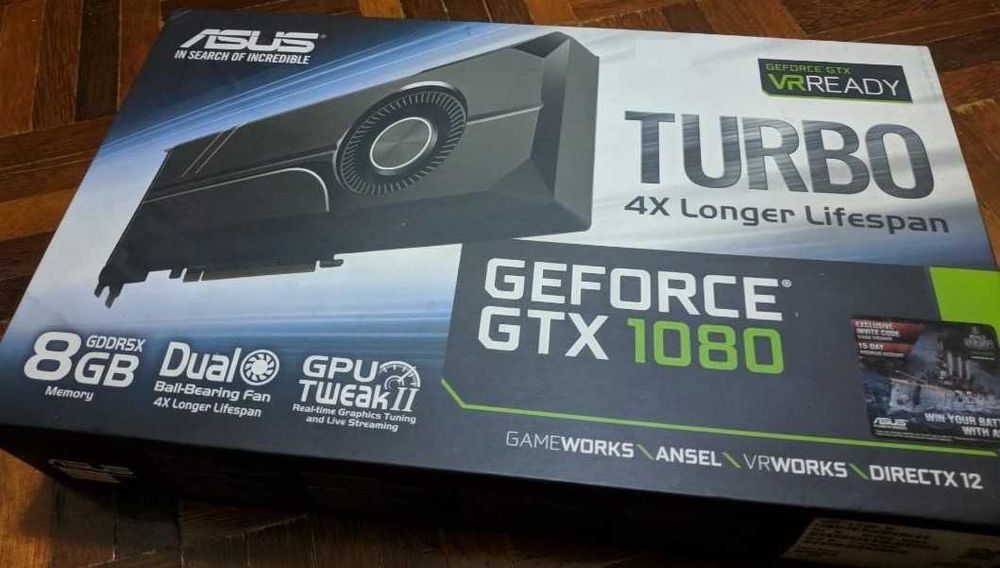 Placa gráfica Asus GTX 1080 turbo 8G