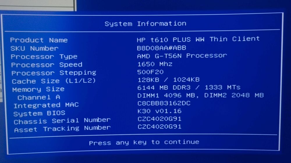 Terminal HP t610 + (plus) thin client