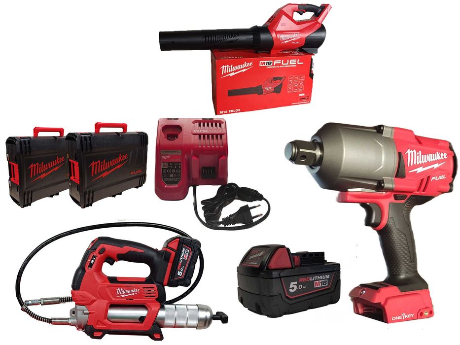 Klucz Udarowy 3/4 2034NM + Smarownica M18  2x5 AH Milwaukee DMUCHAWA