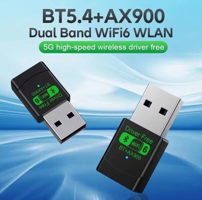 Wi-Fi USB сетевой адаптер 900Мб,  BT5.4, BT+AX900