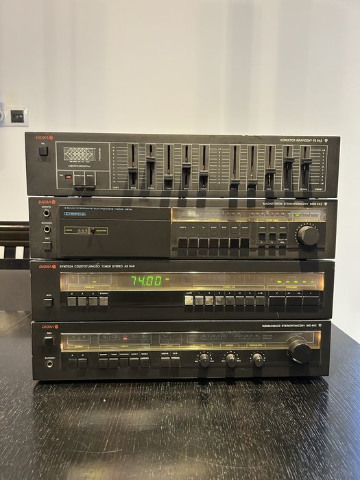 Wieża Unitra Diora SSL-042 MDS-442/AS-946/WS-442/FS-042 Czarna Unikat Idealny Stan