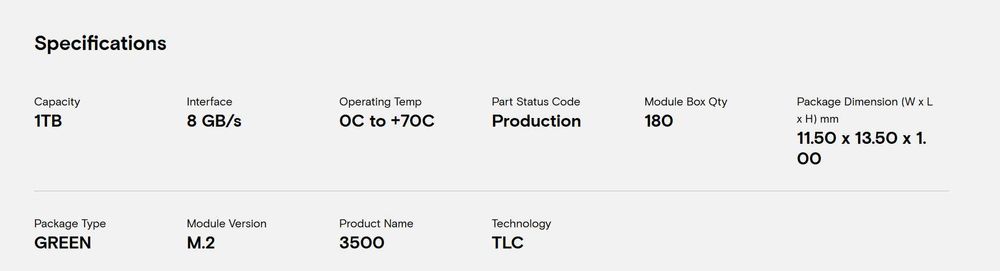 Dysk M2 2280 Micron, o pojemności 1 TB